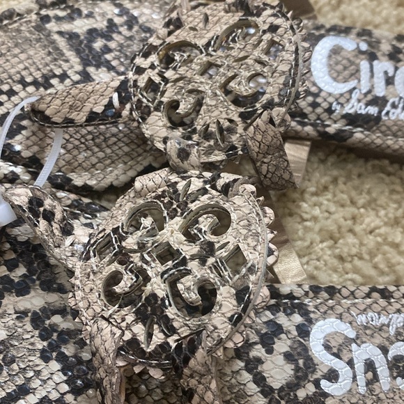 Circus by Sam Edelman sandals snake print black beige size 5.5 NEW - Picture 2 of 7